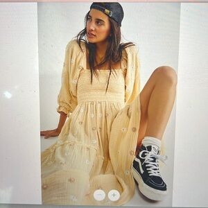 Free people dahlia embroidered maxi dress